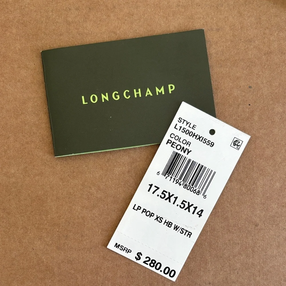 Longchamp Le Pliage Velvet Extra Small Bag in Peony - Picture 7 of 8
